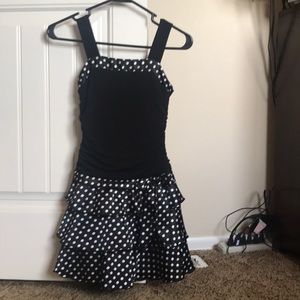 Black polka dot kids dress